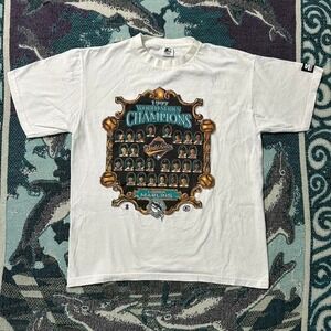 Vintage Florida Marlins Starter 1997 World Series Roster T-shirt
